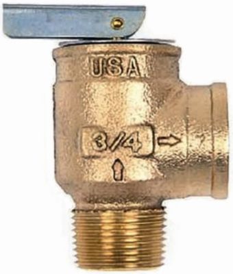 Section IV ASME Hot Water Relief Valve 3/4" Male Inlet x 3/4" Female Outlet" 30 psig Pressure" 250DEG F Maximum Temperature