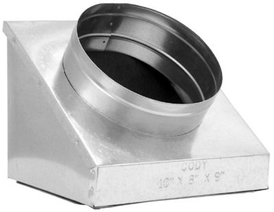 Cody 645R8664, Insulated Slant Top Register Boot, 6 x 6 x 4", R8 Insulated Liner; 45 Deg Slant; With Flange