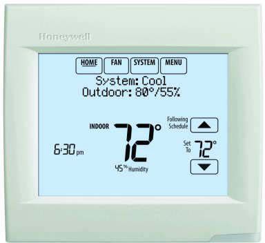 Honeywell TH8321R1001, Touchscreen Digital Programmable Thermostat with IAQ Contacts, Heat Pump 3 Heat/2 Cool, Conventional 2 Heat/2 Cool