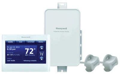 Honeywell THX9421R5085WW, Touchscreen Programmable Thermostat with RedLINK Duct Sensors, Heat Pump 4 Heat/2 Cool, Conventional 3 Heat/2 Cool