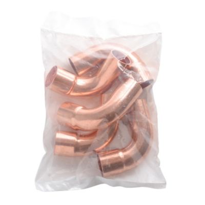 Copper Long Radius Street Elbow, 90 Deg, 7/8", C x C, 5/Pkg