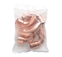 Copper Long Radius Street Elbow, 90 Deg, 7/8", C x C, 5/Pkg