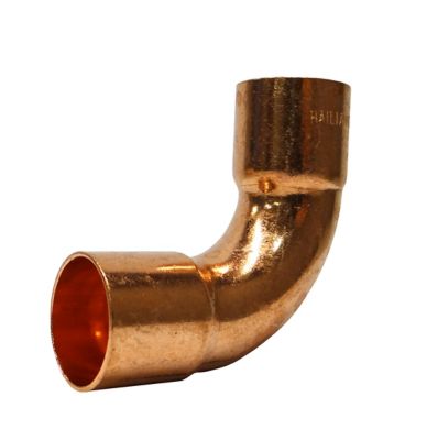 Copper Long Radius Elbow, 90 Deg, 7/8", C x C, 5/Pkg