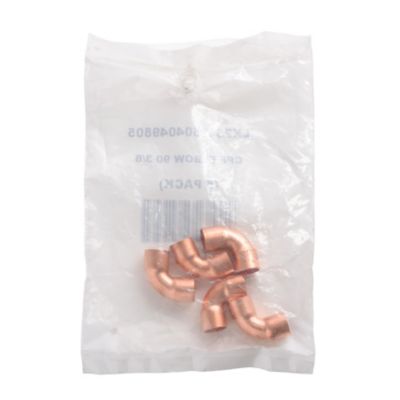 Copper Elbow, 90 Deg, 3/8" C x C, 5/Pkg