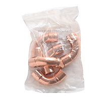 Copper Long Radius Elbow, 90 Deg, 5/8", C x C, 5/Pkg
