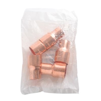 Copper Reducer Coupling, 1-1/8 x 7/8, C x C, 5/pkg