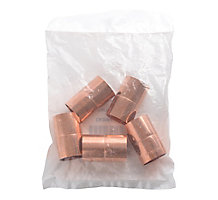 Copper Rolled Stop Coupling, 1-1/8", C x C, 5/Pkg