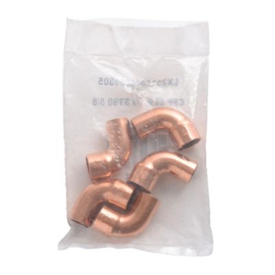 Copper Close Rough Street Elbow, 90 Deg, 5/8", C x C, 5/Pkg