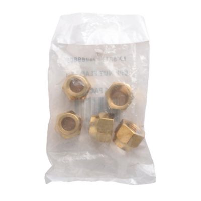 JMF 521920898980, 1/2" Brass Short Forged Flare Nut, 5 Pack