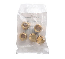 JMF 521920898980, 1/2" Brass Short Forged Flare Nut, 5 Pack