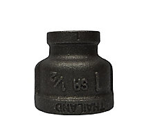Black Iron Reducing Coupling, 1 x 1/2 IN, 5/Pkg