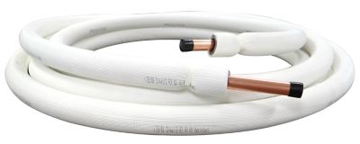 JMF 061408250H, 3/8"L x 7/8"S x 1/2" Wall x 25', EZ-PULL Insulated Lineset, Plain End, White