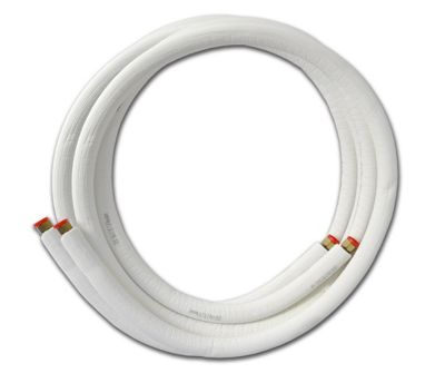 JMF DL04060825H, 1/4" L x 3/8" S x 1/2" Wall, 25', EZ-PULL Insulated Lineset, Flare Nut, White