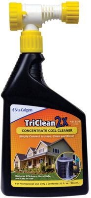 Nu-Calgon 4372-24, TriClean 2X Concentrate Coil Cleaner, 1 Quart Hose-End Sprayer