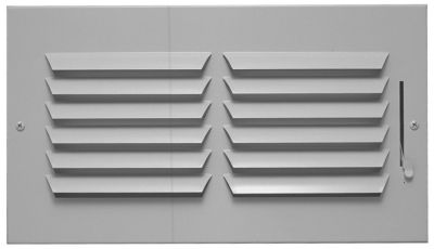 Hart & Cooley 301M Series, Steel Sidewall Supply Register, 4 x 8 In, 1-Way; Multi-Shutter Damper, Bright White