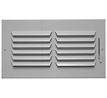 Hart and Cooley 703996 Curved-Blade, 1-way Register, Multi-Shutter Damper, 301M Series, 8"x6", White