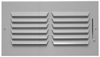 Hart & Cooley 301M Series, Steel Sidewall Supply Register, 6 x 10 In, 1-Way; Multi-Shutter Damper, Bright White