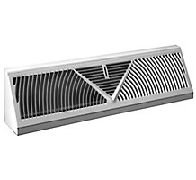 Hart & Cooley 407, 2.5 x 12 In Baseboard Return Air Grille, Snap In Face, Bright White