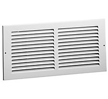 Hart & Cooley 672, 12 x 6 In Steel Return Air Grille, 1/2" Blade Spacing Set at 40 Deg, Bright White