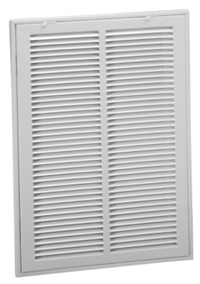 Hart & Cooley 673, 20 x 20 In Steel Return Air Filter Grille, Removable Face; Accepts 1" Filter; 1/2" Blade Spacing Set at 40 Deg, Bright White