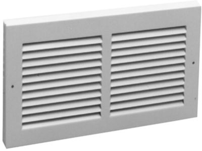 Hart & Cooley 674, 6 x 30 In Steel Baseboard Return Grille, 1/2" Spaced Blades Set at 40 Deg., Bright White