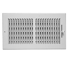 Hart & Cooley 682M Series, Steel Sidewall Supply Register, 6 x 10 In, 2-Way; Multi-Shutter Damper, Bright White