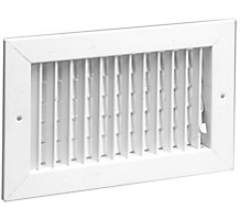 Hart & Cooley 821 Series, Steel Sidewall Supply Register, 6 x 6 In, 1-Way; Multi-Shutter Damper, Bright White