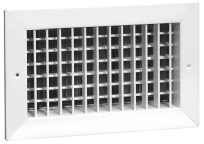 Hart and Cooley 010497 Steel Double Deflection Register, Opposed Blade Damper, 92VHV Series, 14"x6", White
