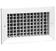 Hart & Cooley 92VHV Series, Steel Sidewall Supply Register, 6 x 14 In, Vertical Front Bars; Horizontal Second Bars; Opposed Blade Damper, Bright White