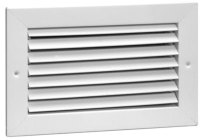 Hart & Cooley 94A, 24 x 8 In Steel Return Air Grille, 3/4" Spaced Fins Set at 35 Deg., Bright White