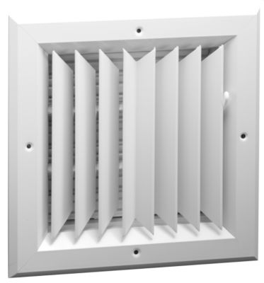 Hart & Cooley A502MS Series, Aluminum Ceiling Diffuser, 10 x 10 In, 2-Way; Multi-Shutter Damper, Bright White