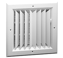 Hart & Cooley A502MS Series, Aluminum Ceiling Diffuser, 10 x 10 In, 2-Way; Multi-Shutter Damper, Bright White
