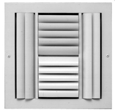 Hart & Cooley A614MS Series, Aluminum Sidewall Supply Register, 10 x 10 In, 4-Way; Adjustable Curved Blades, Bright White