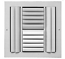 Hart and Cooley 022155 Aluminum Curved Blade Register, Multi-Shutter, 4-way, A614MS Series, 12"x12", White