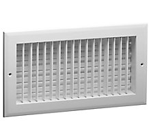Hart & Cooley A618MS Series, Aluminum Sidewall Supply Register, 4 x 10 In, Adjustable Straight Fins, Bright White