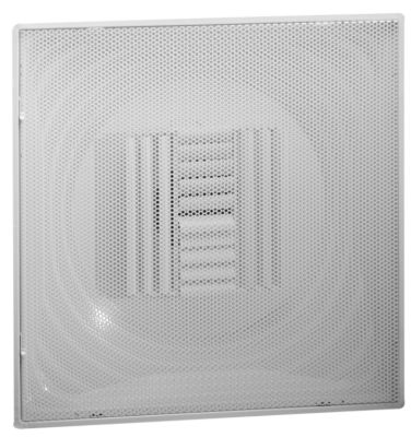 Hart & Cooley CBPS Series, Steel T-Bar Perforated Face Supply Grille, 10 In, 4-Way; Curved Blade, Bright White