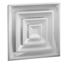 Hart & Cooley FPD3 Series, Steel T-Bar Fixed Pattern Diffuser, 10 In, 4-Way; 3 Cone, Bright White
