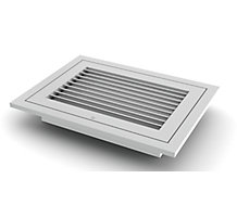 Hart & Cooley RHF45, 16 x 16 In Aluminum Return Air Filter Grille, Accepts 1" Filter; 45 Deg Fixed Blade; 1-1/2" Beveled Frame, Bright White