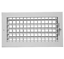 Hart & Cooley 110M Series, Steel Sidewall Supply Register, 6 x 12 In, 1-Way; Multi-Shutter Damper, Bright White