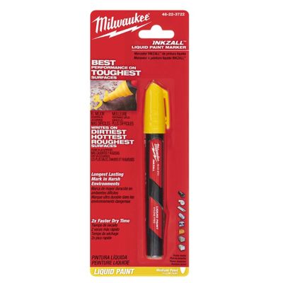 Milwaukee 48-22-3722, Liquid Paint Marker, Yellow, Touch-Up Pen