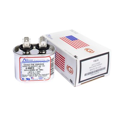 AmRad USA2028, Run Capacitor, 4 MFD, 440V, Oval