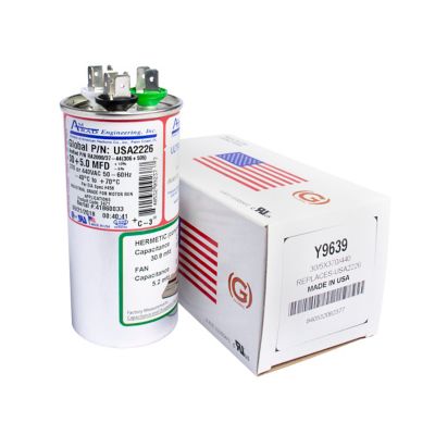 AmRad USA2226, 30/5 MFD Dual Run Capacitor, 440 VAC, Round