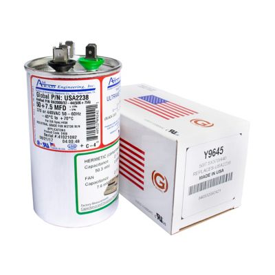 AmRad USA2238, 50/7.5 MFD Dual Run Capacitor, 440 VAC, Round