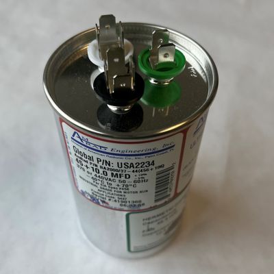 AmRad USA2234, 45/10 MFD Dual Run Capacitor, 440 VAC, Round