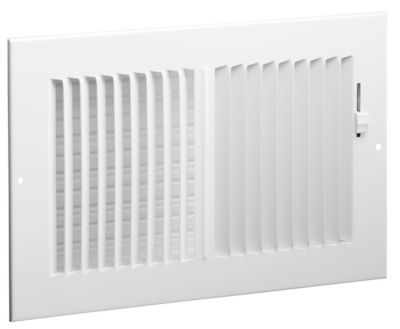 Hart & Cooley 680M Series, Steel Sidewall Supply Register, 4 x 14 In, 1-Way; Multi-Shutter Damper, Bright White