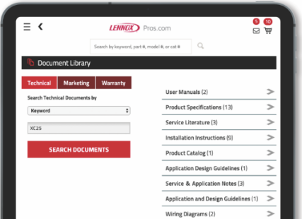 Search Lennox Documents